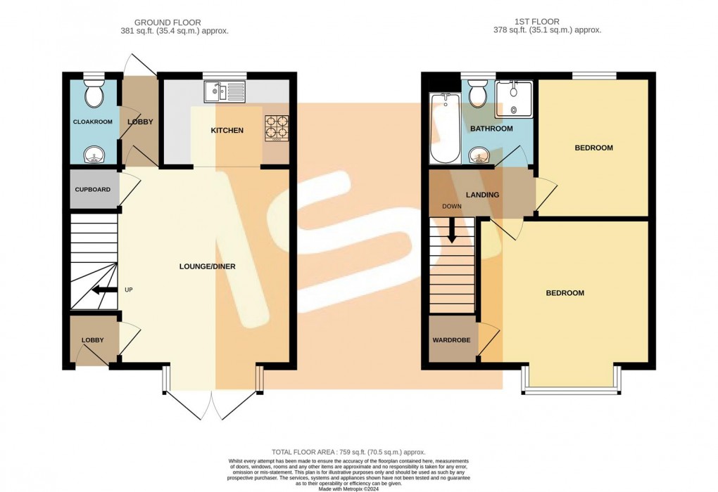 Floorplan for Pearl Square, Great Baddow, Chelmsford