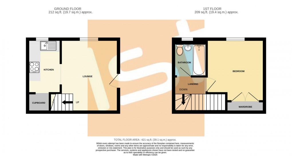 Floorplan for Anson Close, South Woodham Ferrers, Chelmsford